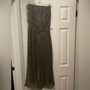 Metallic jumpsuit in gold multi